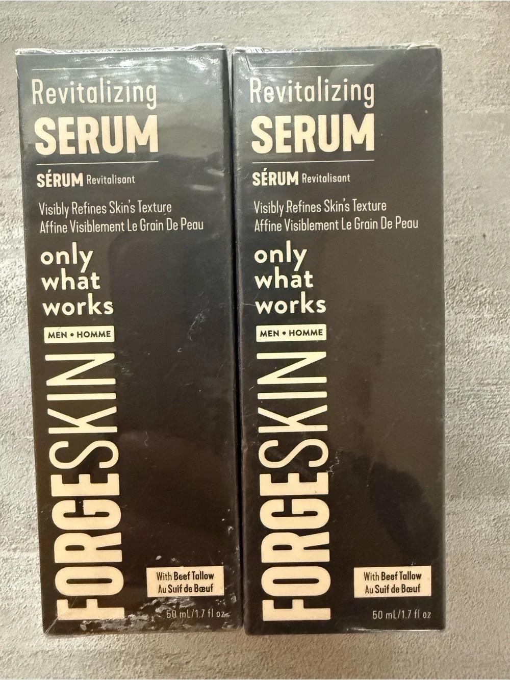 2 pack FORGE SKIN Only What Works Men's Hydrating Face Serum Moisturizer 1.7 oz